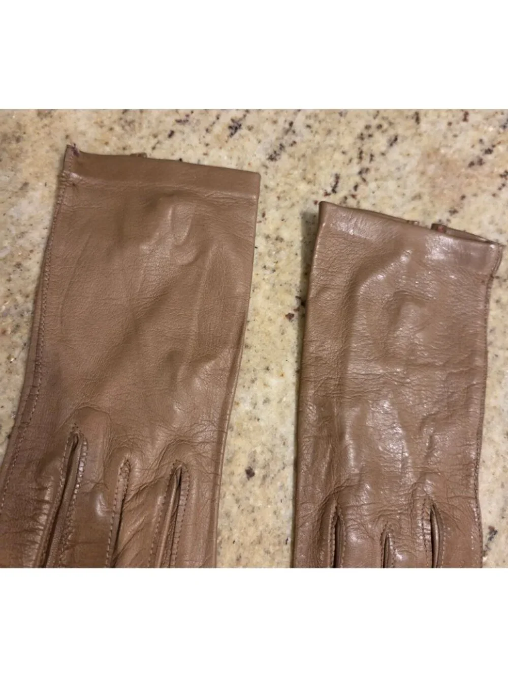 Vintage Womens Size S 6.5 Brown Soft Leather Formal Gloves Italy